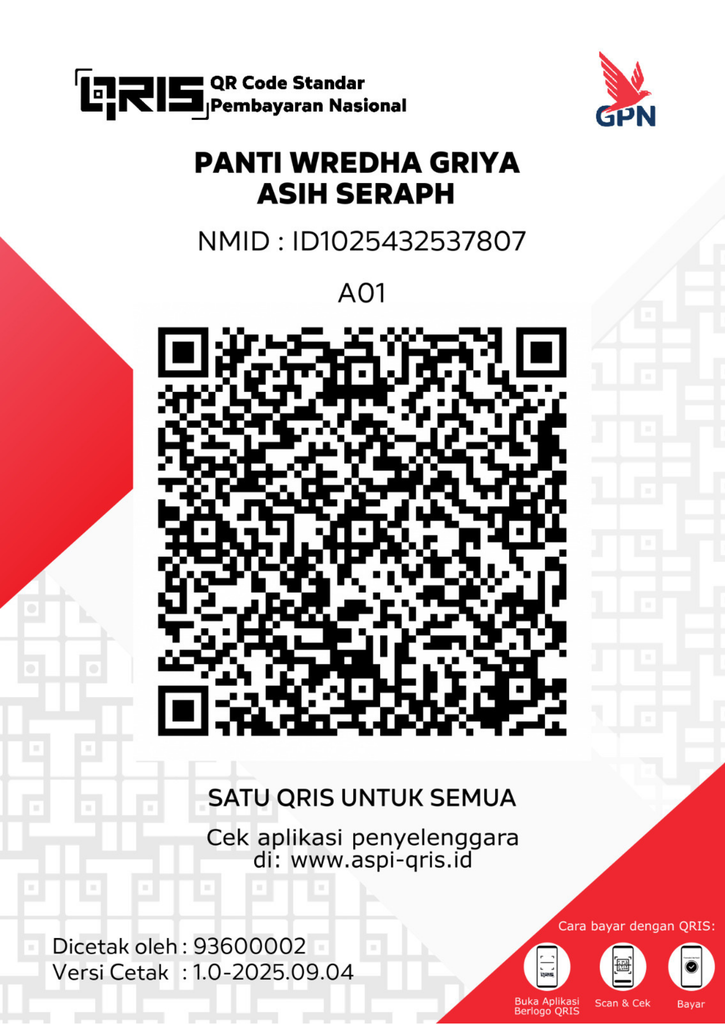 QRIS Yayasan Seraphine